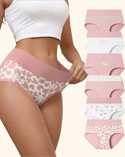 Cotton Stretchy Love Print Panties (6 Pack)