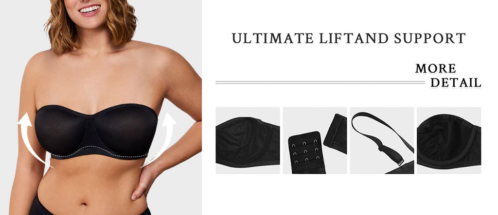 Soutien-gorge balconnet armaturé en tulle sans bretelles