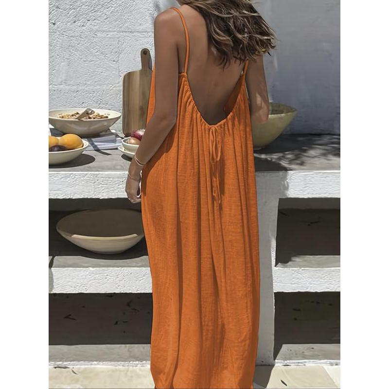Women's Sleeveless Cami Lounge Maxi Dress