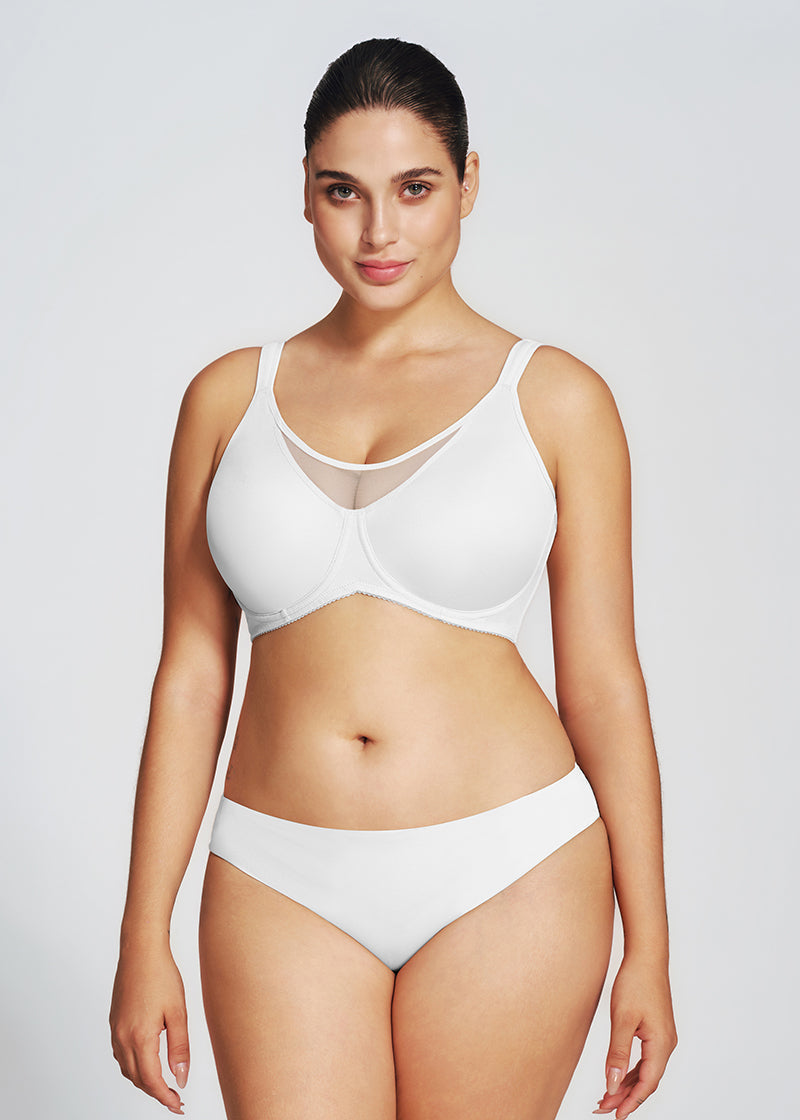 Soutien-gorge minimiseur à maille respirante offrant une couvrance intégrale