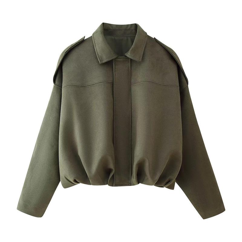Veste vintage zippée à col pour femme