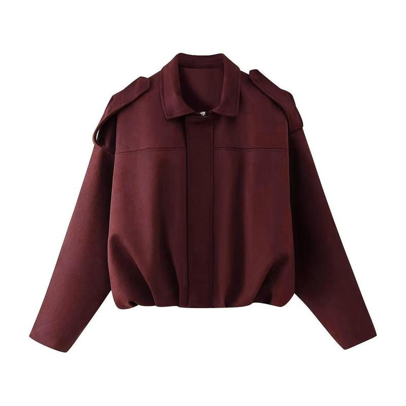 Women’s Vintage Zip-Up Collared Jacket