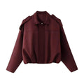 Women’s Vintage Zip-Up Collared Jacket