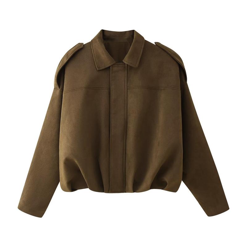 Veste vintage zippée à col pour femme