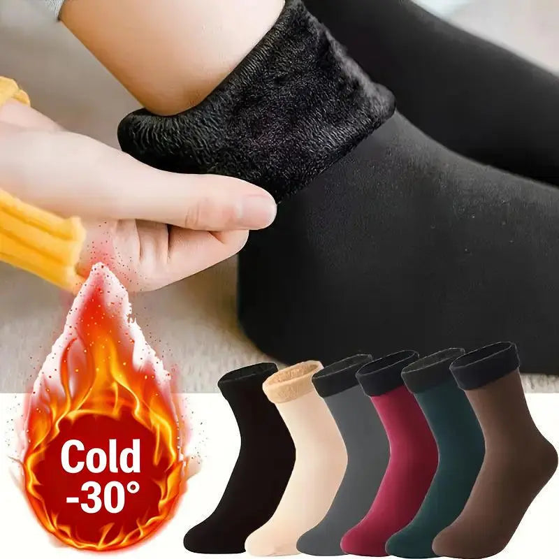 Chaussettes thermiques épaisses en polaire pour homme et femme, 6 paires/12 pièces, chaussettes d'intérieur d'hiver anti-froid