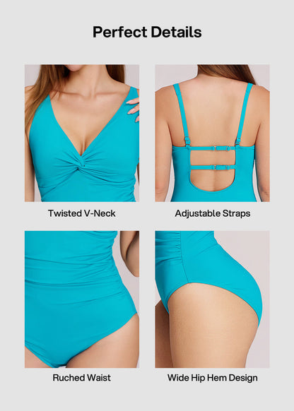 Twist Front Sculpting Shapewear Swimsuit