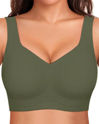 Soutien-gorge lissant sans armatures, sans fil, à couvrance complète