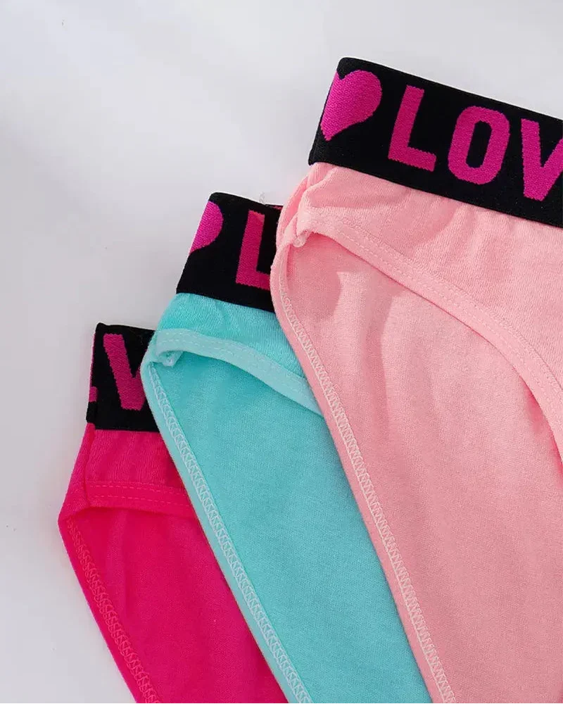 Culottes taille haute pour femme à ruban Love Letter (Lot de 6)