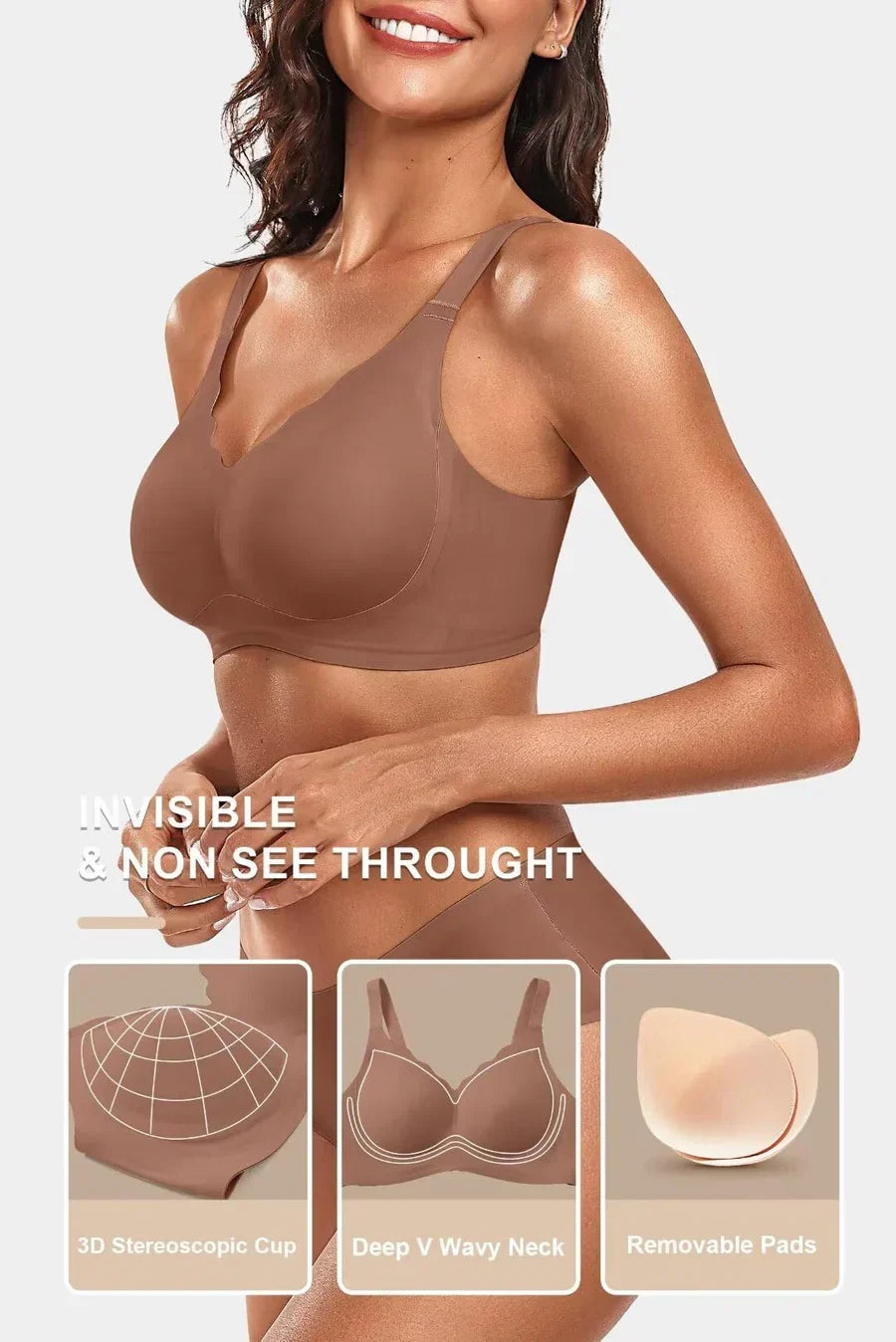 Soutien-gorge push-up lissant, sans coutures et confortable
