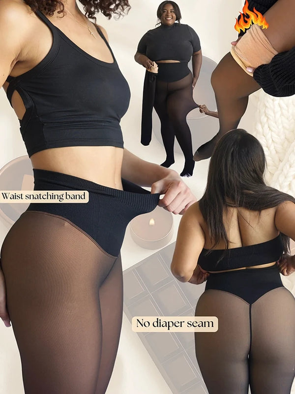 Legging en polaire à couture unique, gainant et taille haute