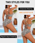 Ensemble de maillot de bain 3 pièces taille haute, jupe-short de bain florale modeste