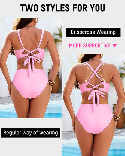 3-Piece Floral Modest High-Waist Swim Skirt Set