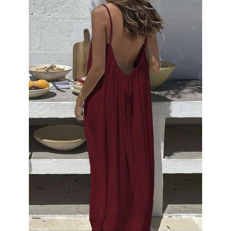 Women's Sleeveless Cami Lounge Maxi Dress