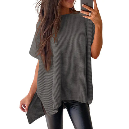 Women's Oversized Loose Round Neck Knitted Top