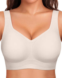 Soutien-gorge lissant sans armatures, sans fil, à couvrance complète