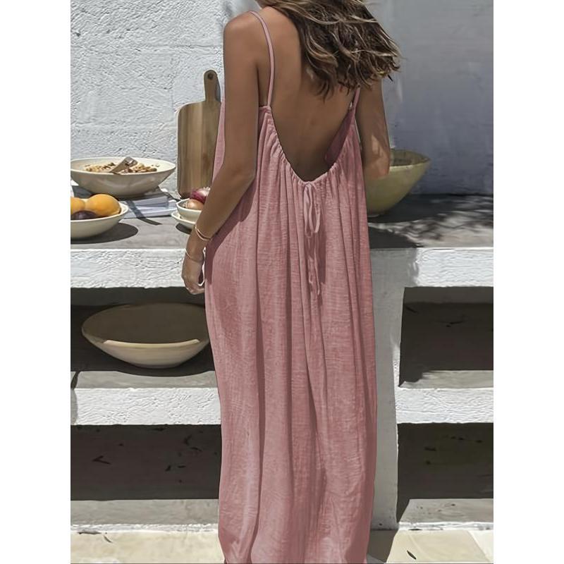 Women's Sleeveless Cami Lounge Maxi Dress