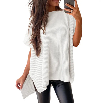 Women's Oversized Loose Round Neck Knitted Top