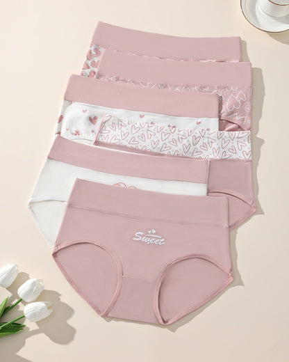Cotton Stretchy Love Print Panties (6 Pack)