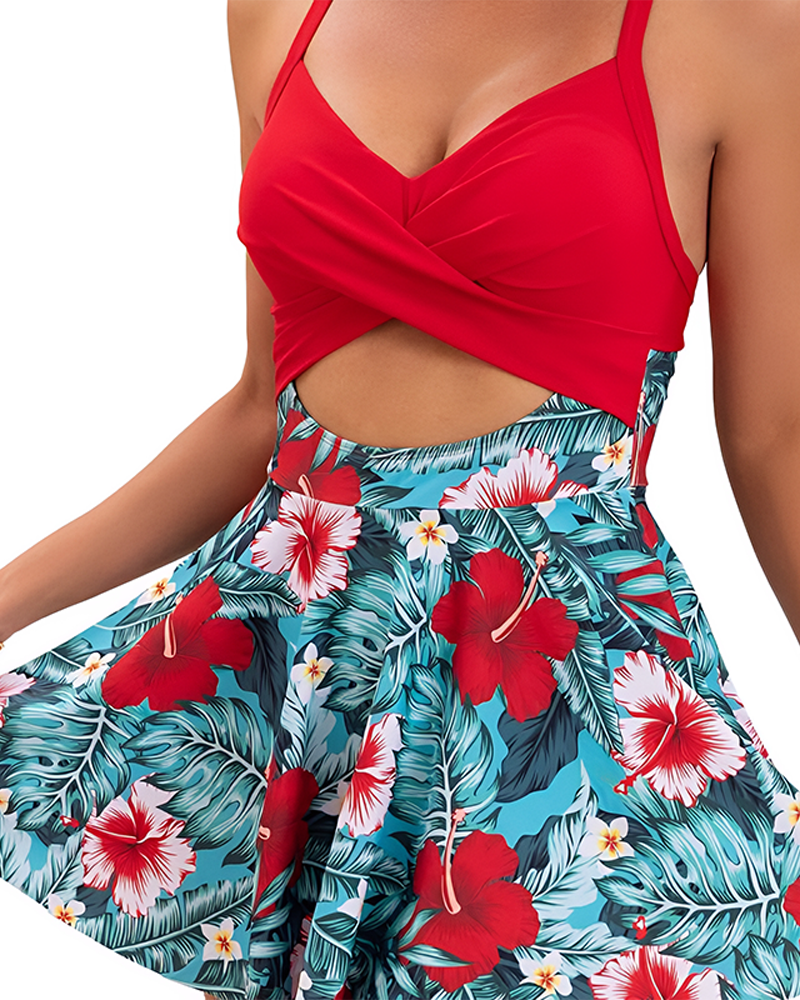 Maillot de bain une pièce ajouré taille haute avec contrôle du ventre