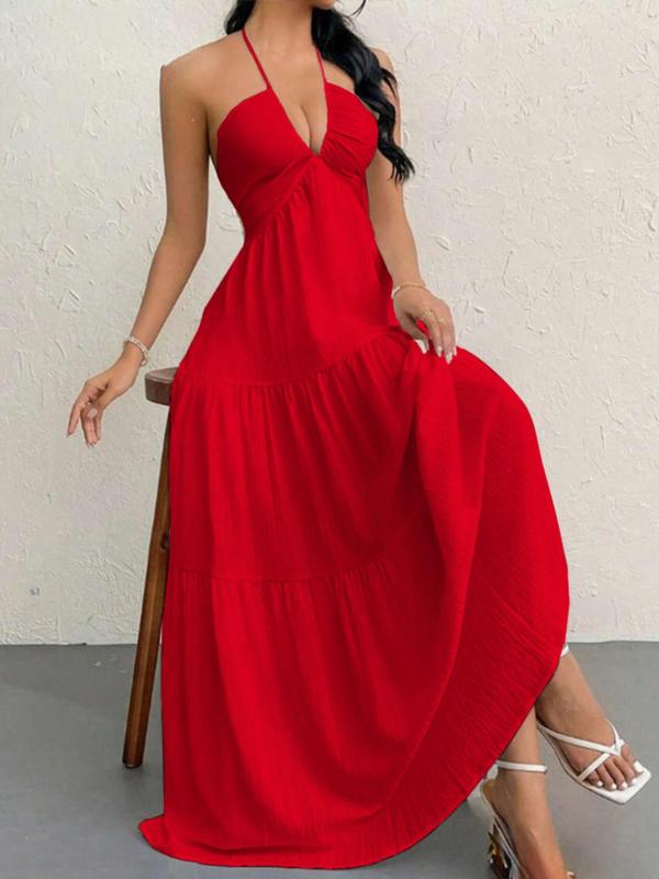 Robe décontractée trapèze sans manches pour femme