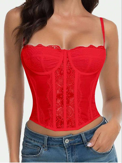 Lace color matching sexy sling fishbone body shaper
