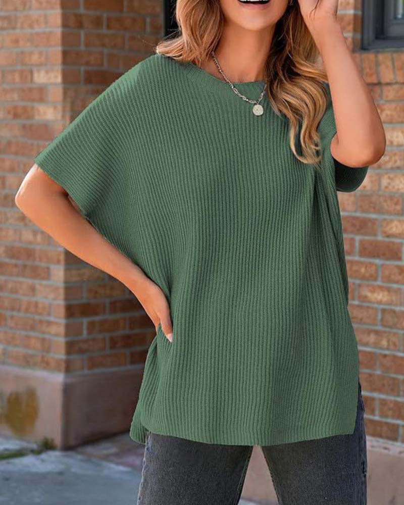 Women's Oversized Loose Round Neck Knitted Top