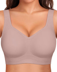 Soutien-gorge lissant sans armatures, sans fil, à couvrance complète