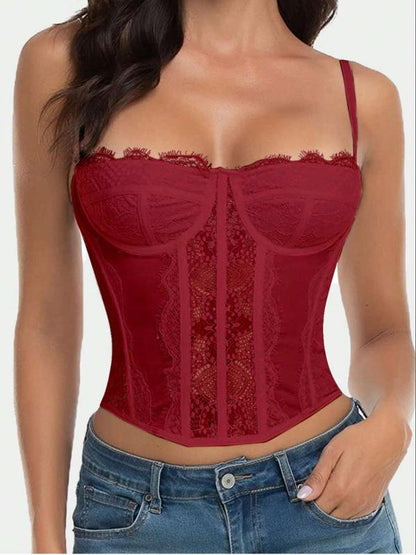 Lace color matching sexy sling fishbone body shaper