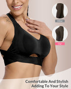 Soutien-gorge de maintien à fermeture avant et dos croisé sans armature