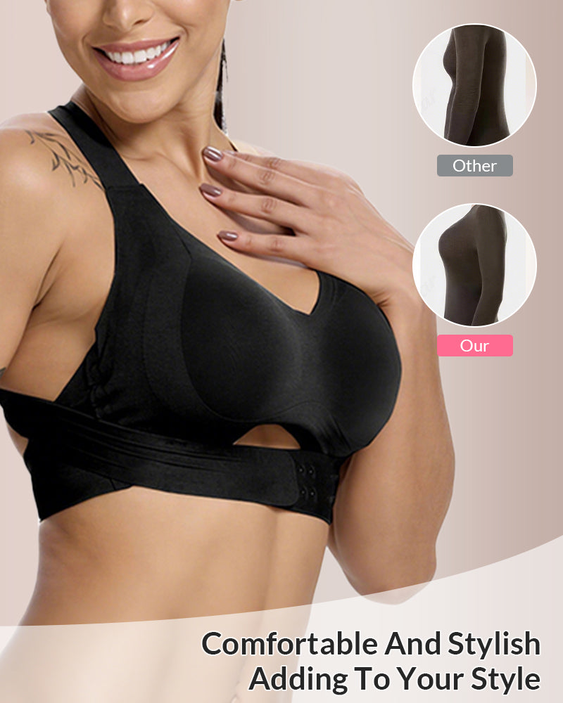 Soutien-gorge de maintien à fermeture avant et dos croisé sans armature