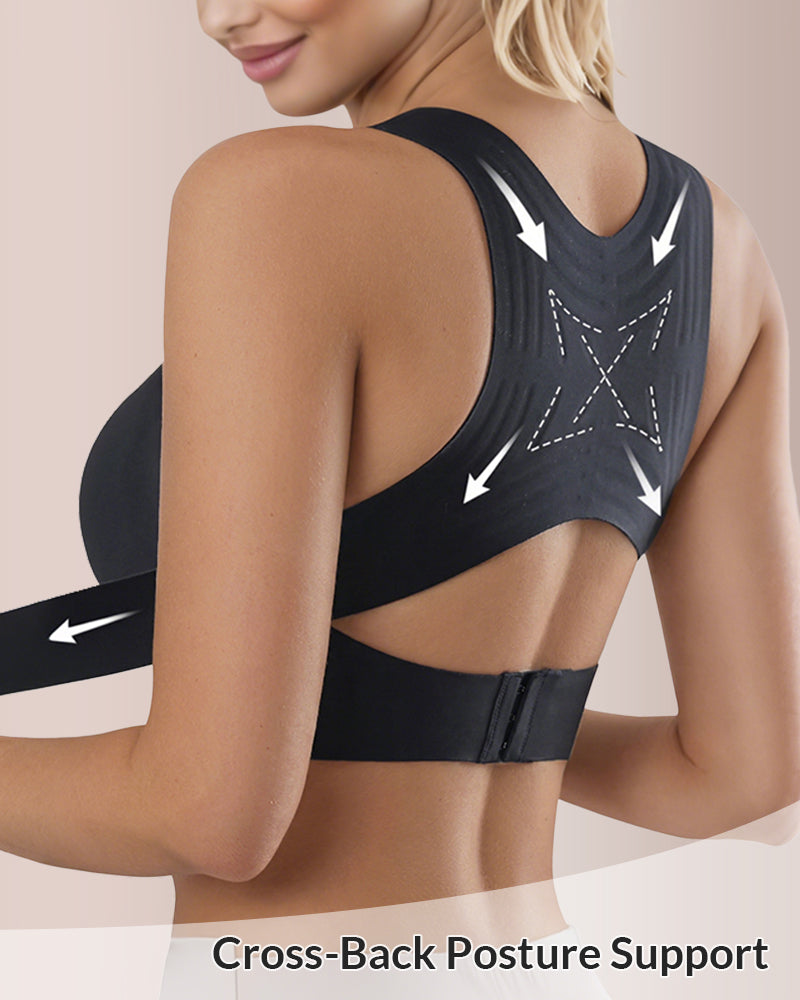 Soutien-gorge de maintien à fermeture avant et dos croisé sans armature