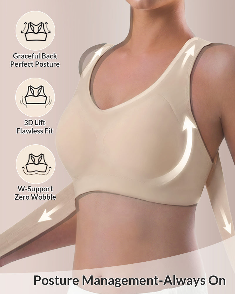 Soutien-gorge de maintien à fermeture avant et dos croisé sans armature