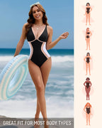 Maillot de bain une pièce gainant à blocs de couleurs