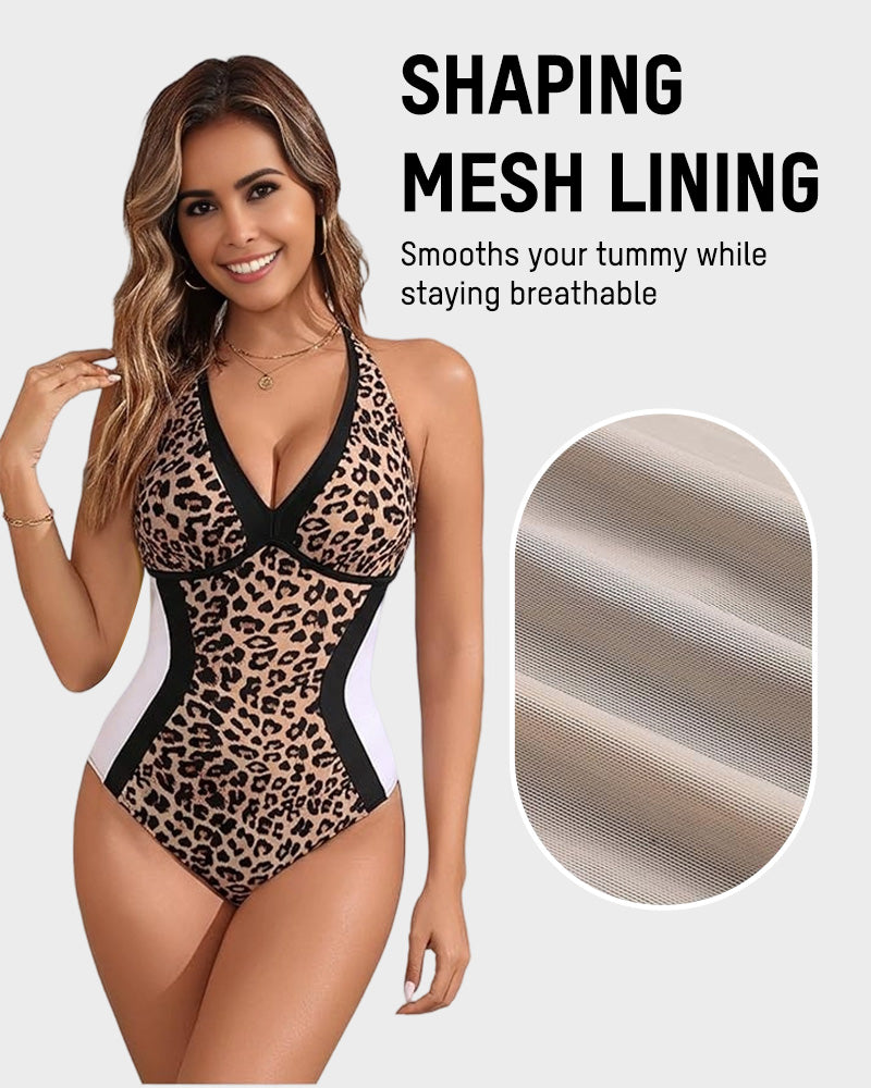 Maillot de bain une pièce gainant à blocs de couleurs