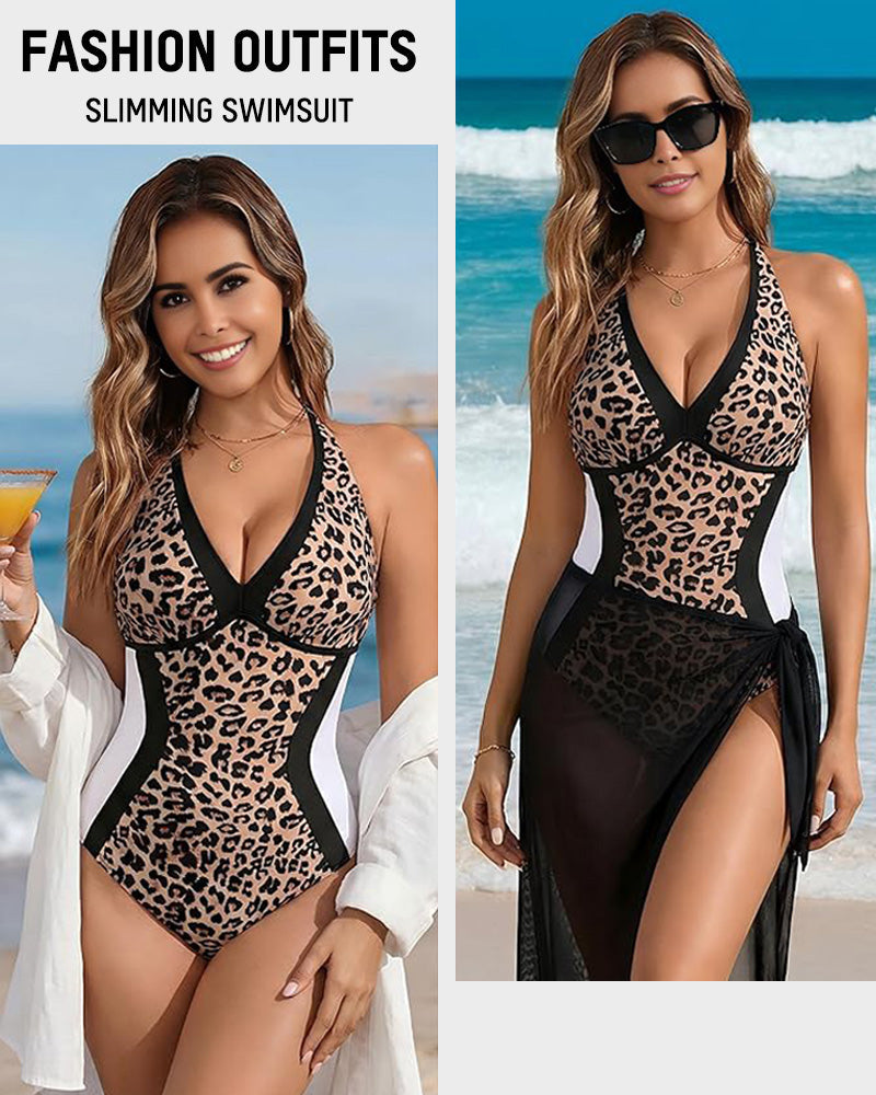 Maillot de bain une pièce gainant à blocs de couleurs