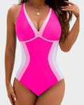 Maillot de bain une pièce gainant à blocs de couleurs
