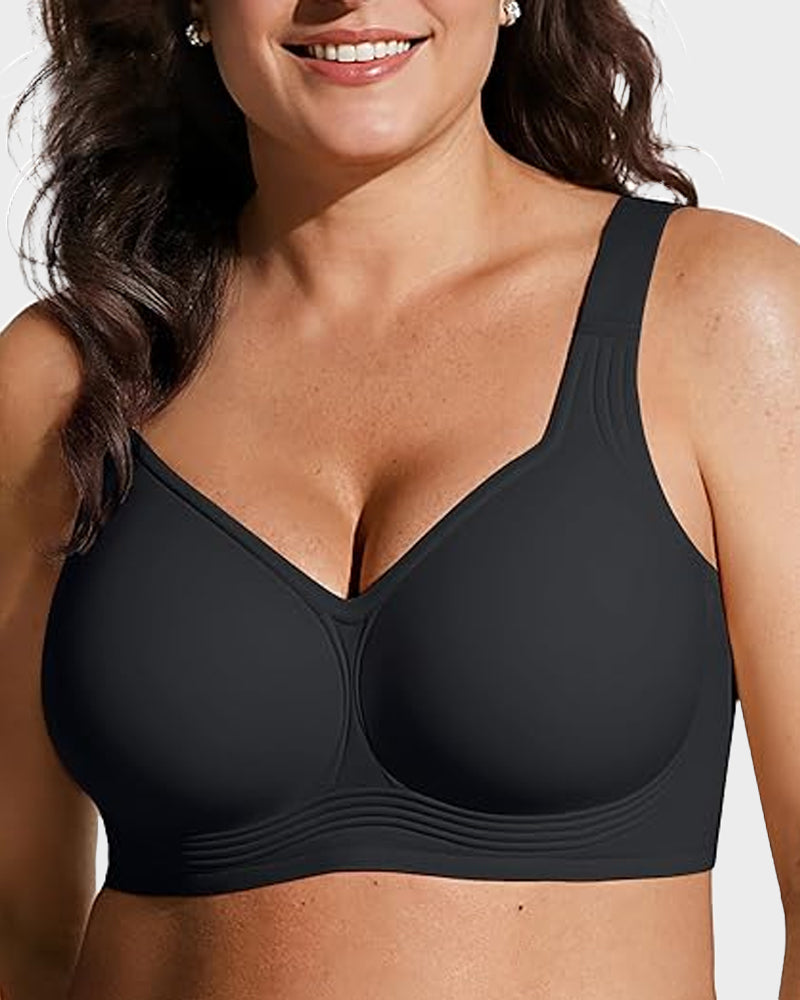 Soutien-gorge lissant sans armatures, sans fil, à couvrance complète