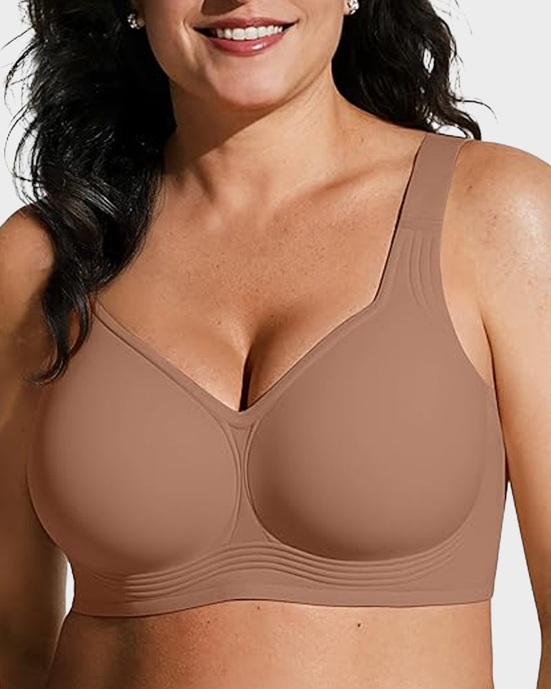 Soutien-gorge lissant sans armatures, sans fil, à couvrance complète