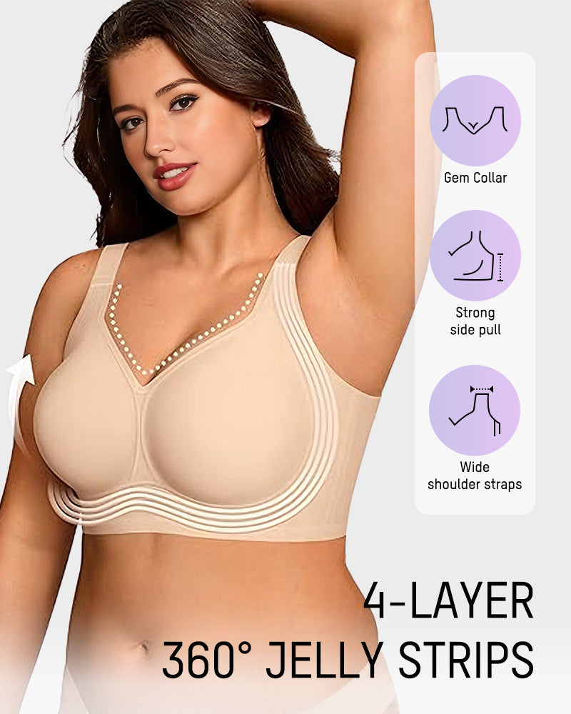 Soutien-gorge lissant sans armatures, sans fil, à couvrance complète