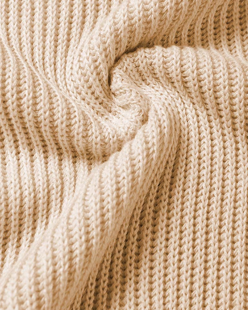 Haut en maille ample surdimensionné à col rond pour femme