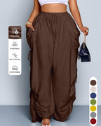 Pantalon ample à jambes larges décontracté pour femme, toutes saisons