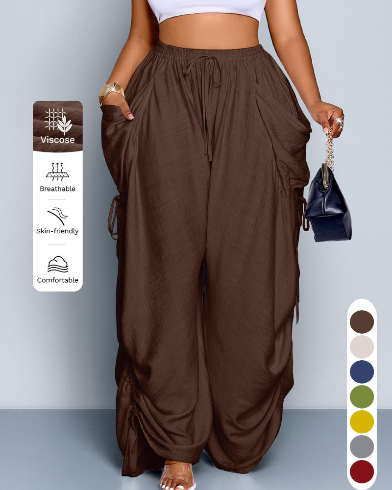 Pantalon ample à jambes larges décontracté pour femme, toutes saisons