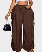 Pantalon ample à jambes larges décontracté pour femme, toutes saisons