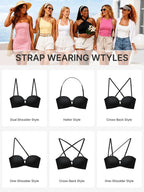 Soutien-gorge sans armatures à fermeture frontale et maintien sans bretelles