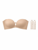 Soutien-gorge sans armatures à fermeture frontale et maintien sans bretelles