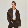 Women’s Vintage Zip-Up Collared Jacket