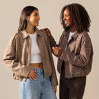 Women’s Vintage Zip-Up Collared Jacket