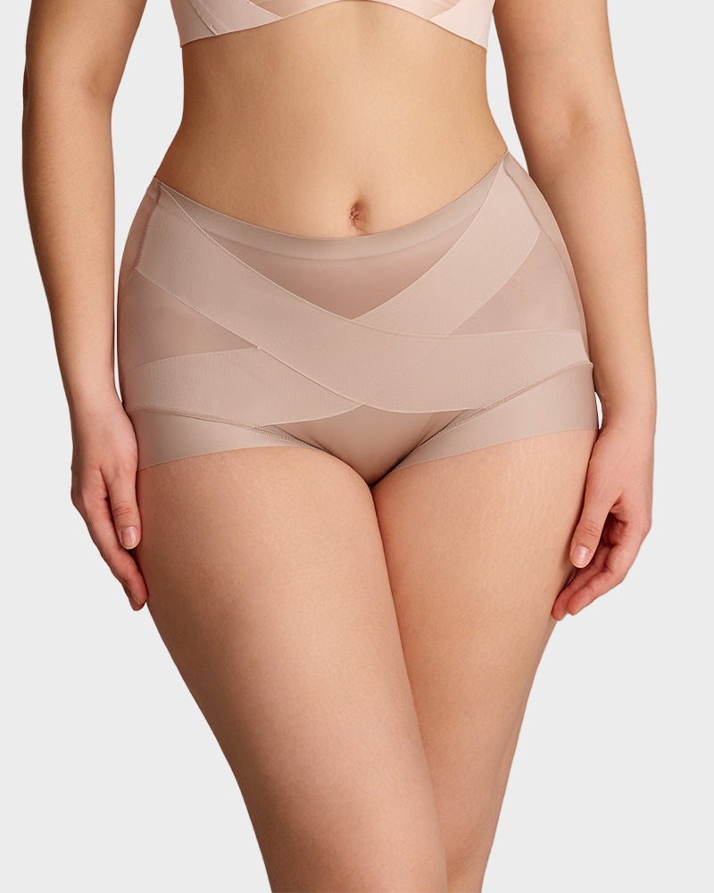 Culotte gainante de compression taille haute effet push-up