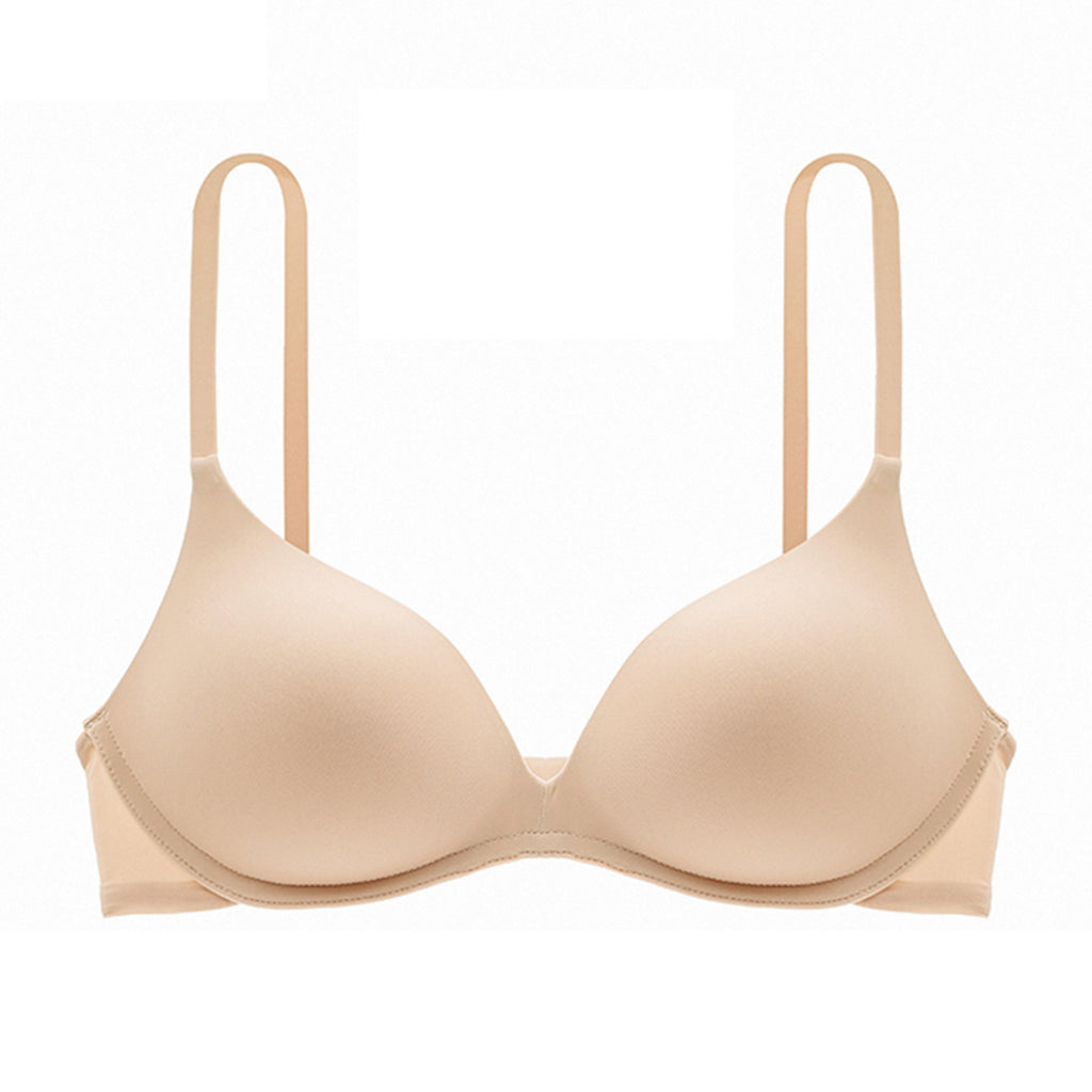 Soutien-gorge français triangulaire sans armatures pour femme, push-up sans coutures légèrement rembourré pour petites poitrines — Forme ronde naturelle