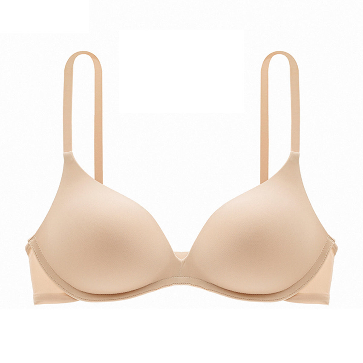 Soutien-gorge français triangulaire sans armatures pour femme, push-up sans coutures légèrement rembourré pour petites poitrines — Forme ronde naturelle